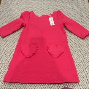 Janie and Jack Vibrant Pink Dress with Heart Pockets